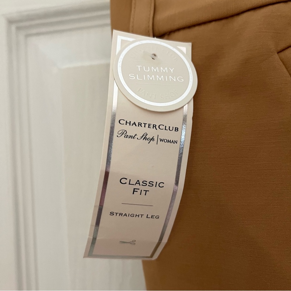 Charter Club NWT women’s Warm Toffee Straight leg Pants - Picture 3 of 5